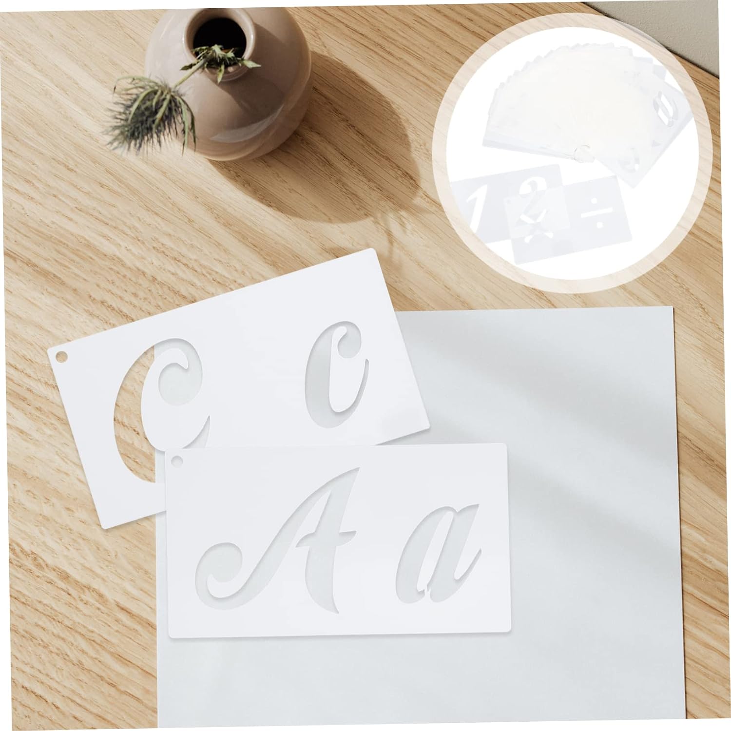 40Sheets Alphabet Stencils and Number Templates for Spray Painting Durable Pet Material Patterns for DIY Crafts and School Projects Washable and Flexible Design