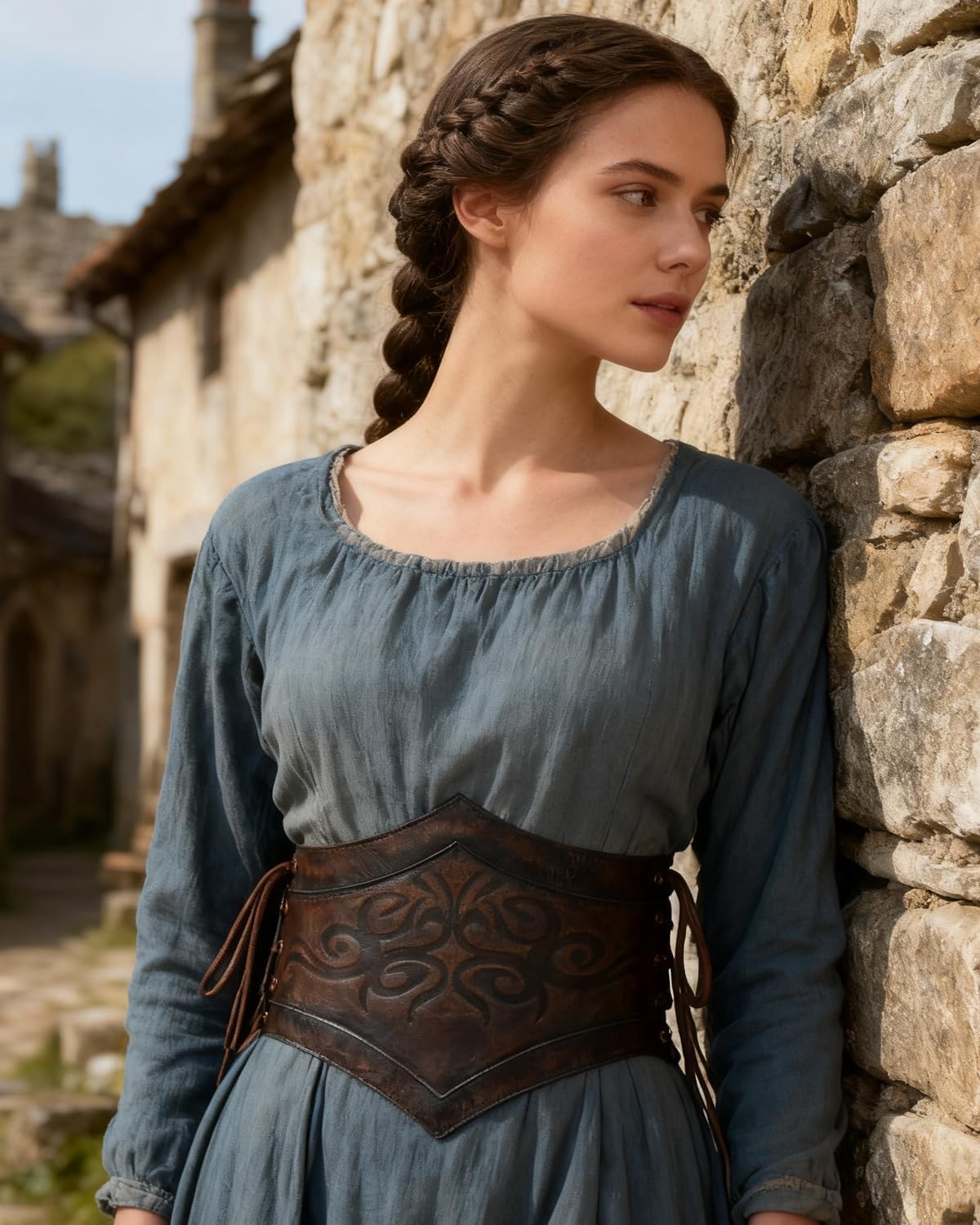 Joukavor Women's Viking Leather Corset Belt Medieval Cinch Belt Renaissance for Halloween - Image 7