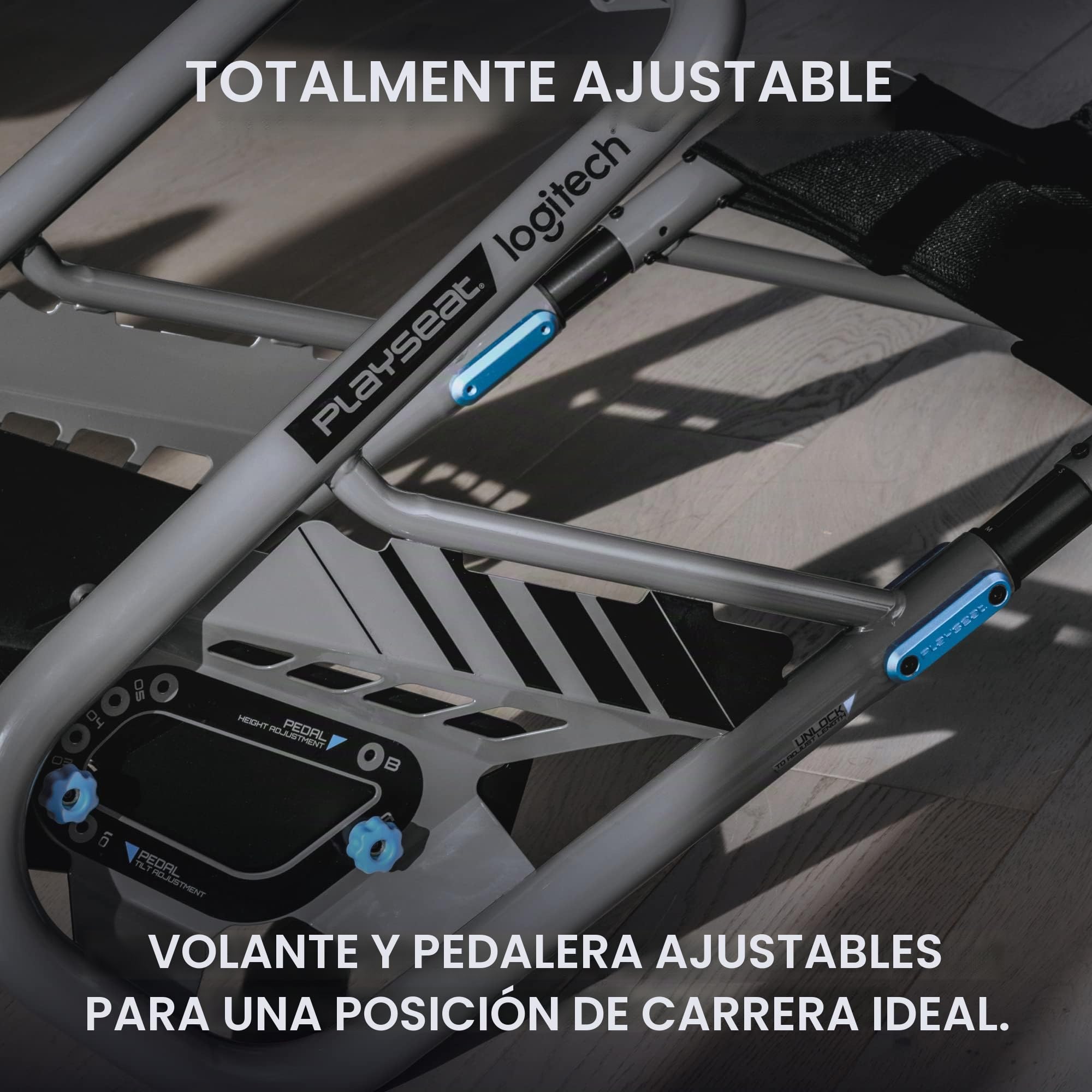 Playseat Trophy - Cabina de simulación de Carreras Logitech G Edition | Totalmente Ajustable | Compatible con Todos los Volantes Direct Drive | Ligero y Robusto
