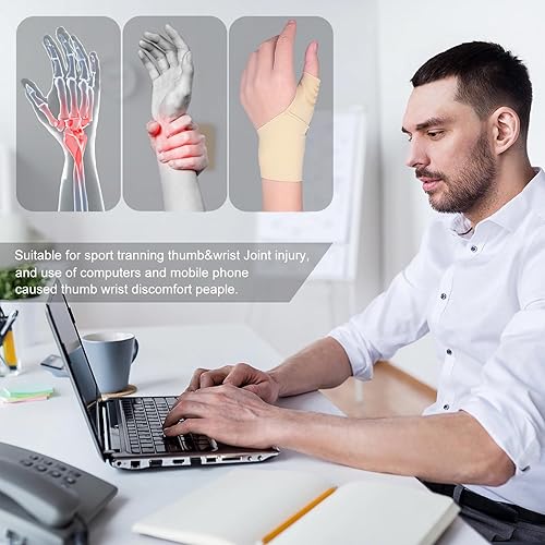 Miniatura 3 de YUNYILAN Muñequera para artritis del pulgar, correa de compresión ultrafina para artritis del pulgar, soporte para túnel carpiano, para hombres y