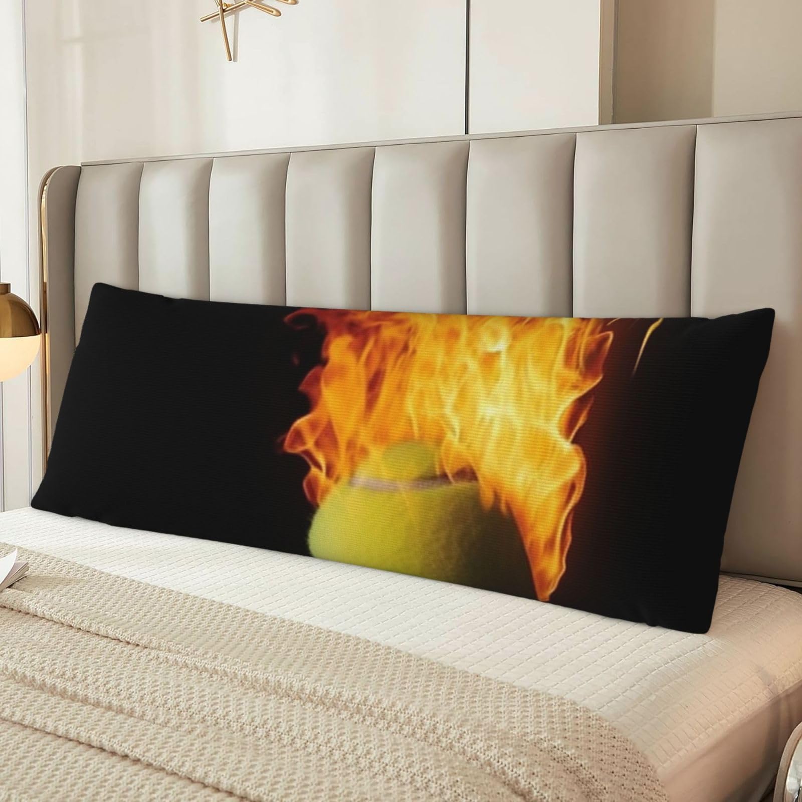 Burning Tennis Pictures Body Pillow Cover with Hidden Zipper 54"X20",Ultra Soft Microfiber Long Pillow Case Decorative Bedding Pillowcase Cushion Cover Cases for Bedroom Couch Sofa,Home Gifts