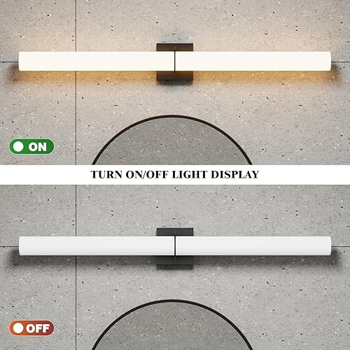 Miniatura 8 de Lámpara LED de tocador de baño de 39 pulgadas y 42 W, 3000K-6000K regulable con pantalla acrílica blanca, luz de pared cableada para interiores para