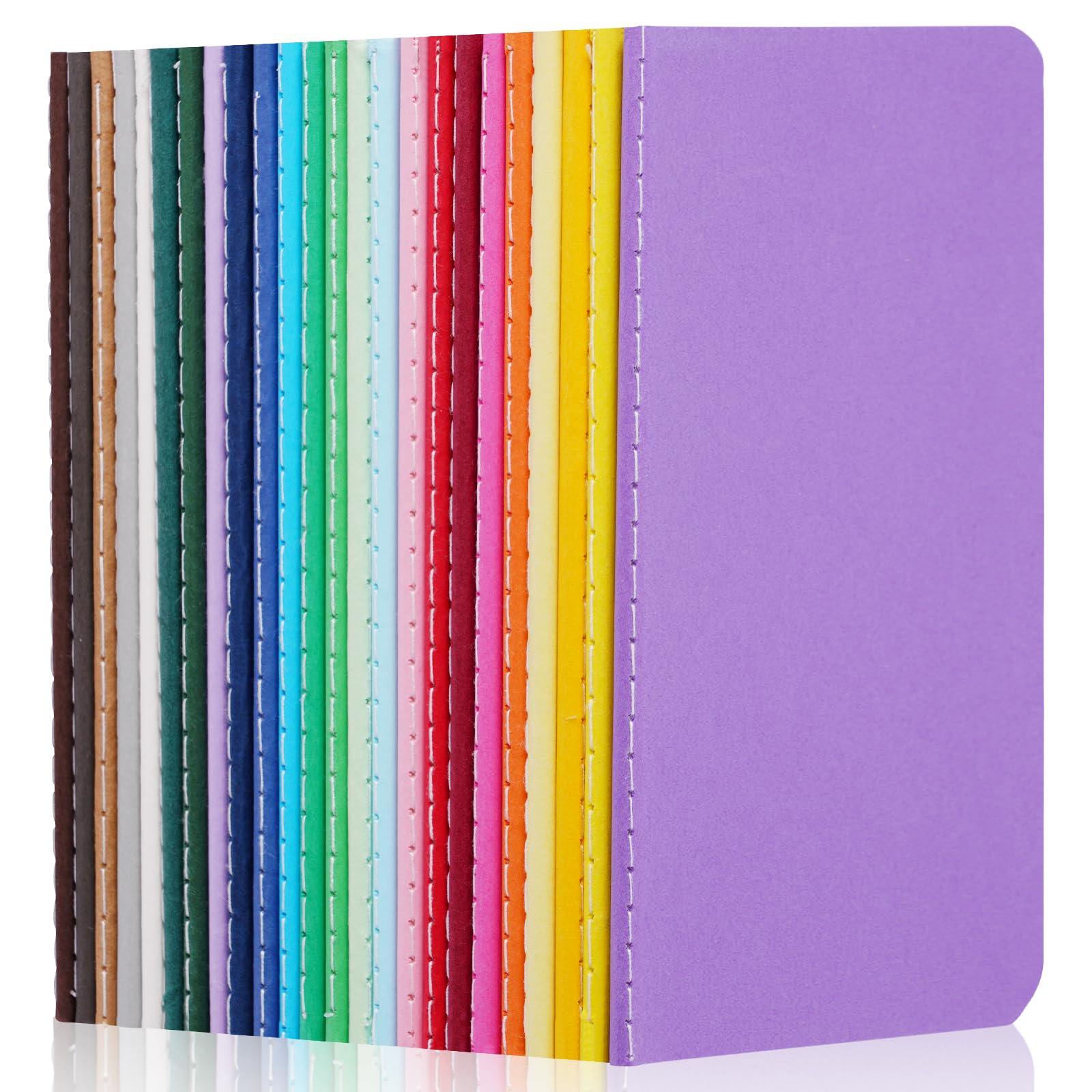 AOOSU A6 Lined Notebook - 24 Pack, Journal Bulk 13 Vibrant Colours Soft Cover Note Pads Set, Notebooks Jotter, a5 Plain Notebook for Students Travelers Making Plans, Writing Memos