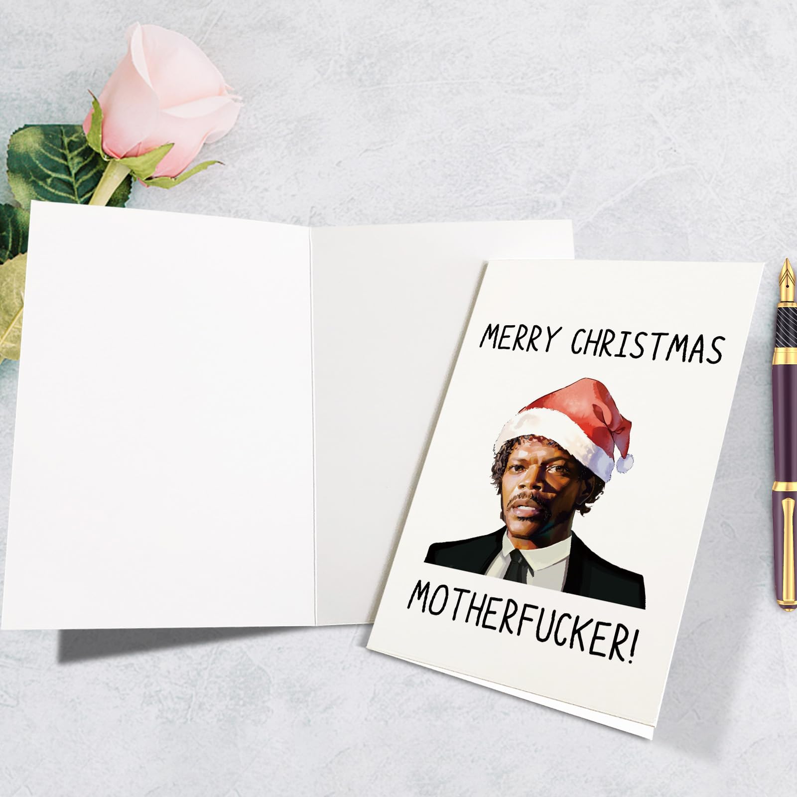 Lustige Weihnachtskarte Mit Samuel L. Jackson – Pulp Fiction Spruch, Für Frauen & Männer, 20,3x13,5 Cm
