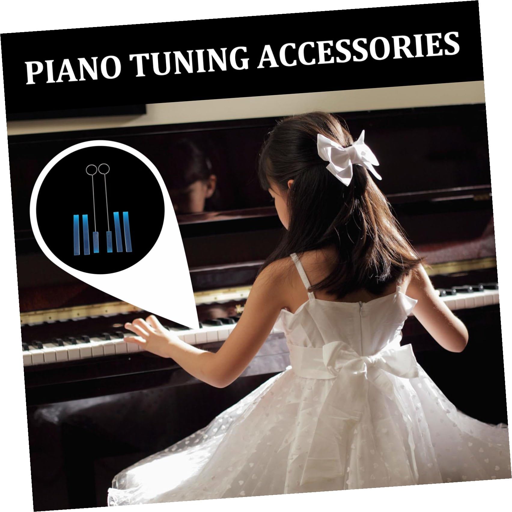 Kit di 6 Pezzi Sordine per Pianoforte in Gomma Liscia, Strumento Muto Inclinato per Accordatura Professionale, Accessori Compatti e Portatili per Manutenzione Pianoforti