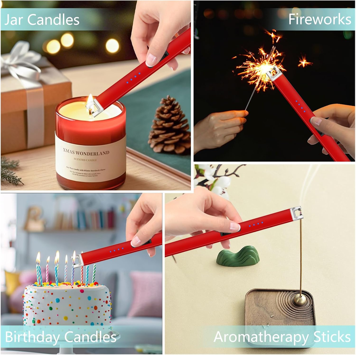Electric Lighter,Windproof Rechargeable Electric Candle Lighter image 2