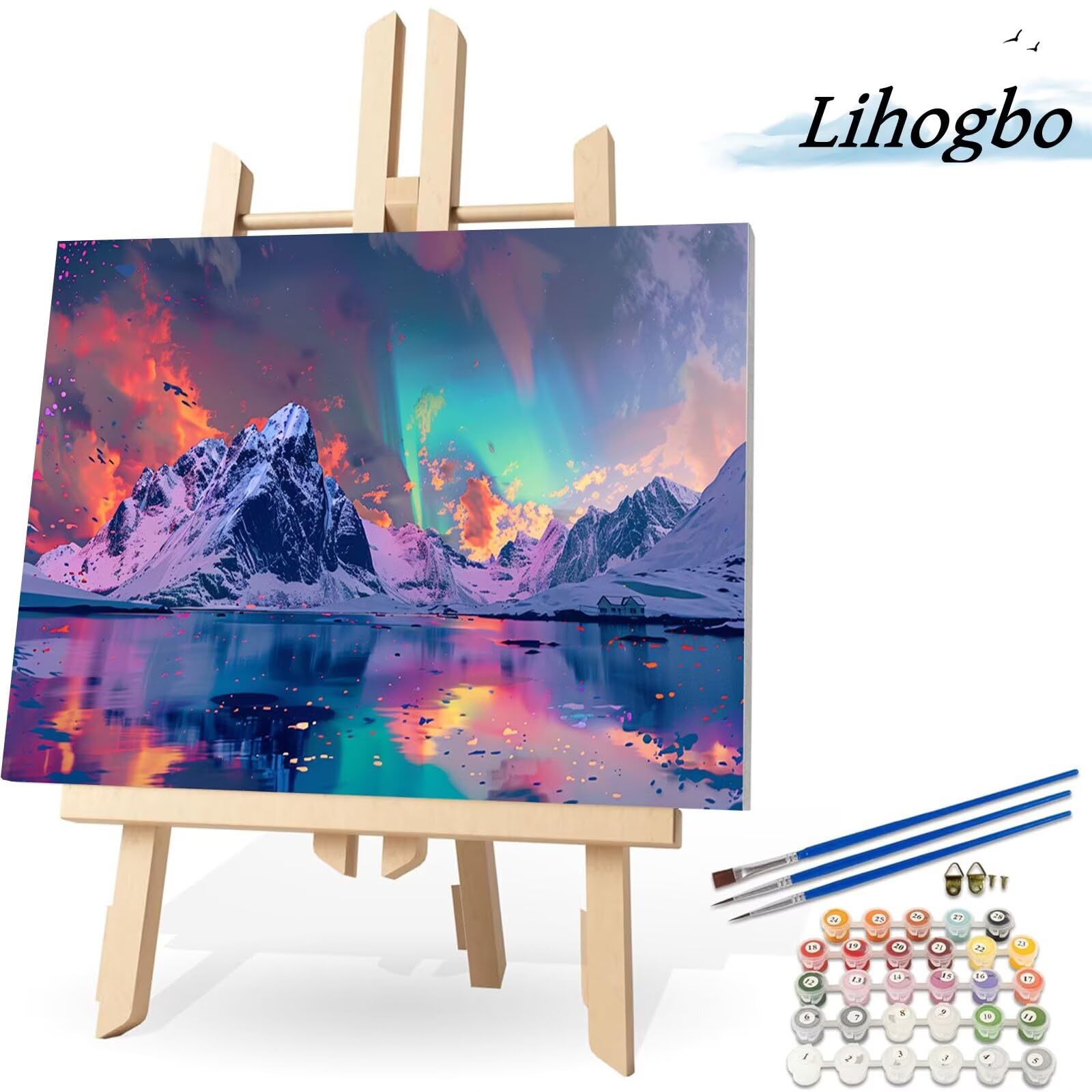TISHIRON Pintura Por Números Para Adultos – Kit De 40x50 Cm Con Lienzo De Lino Y Pinturas Acrílicas, Fácil De Pintar, Ideal Para Decoración Y Regalo