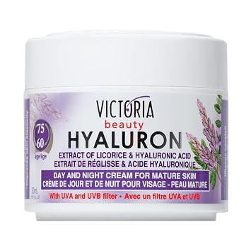 Hyaluron Anti-Wrinkle Cream with Licorice Extract - for Mature Skin Age 60+ - Intensive Natural Cream for Day & Night With UV Filters