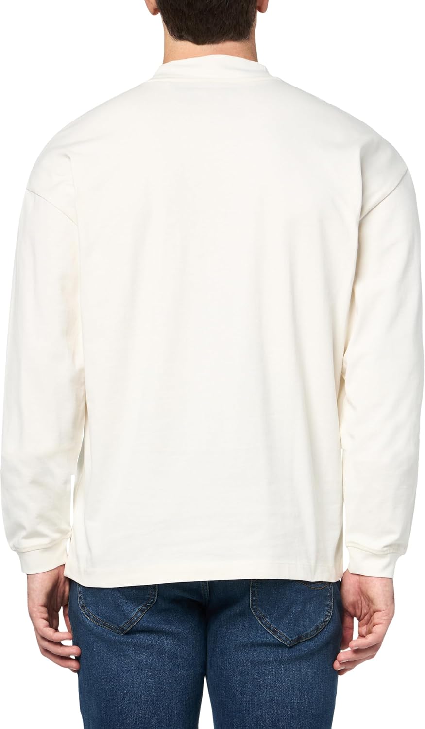 Hugo Men's Center Logo Mock Neck Long Sleeve Shirt