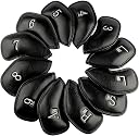 ToToRARI 12pcs Thick Synthetic Leather Golf Iron Head Covers Set Headcover Fit All Brands Callaway Ping Taylormade Cobra Etc gallery image