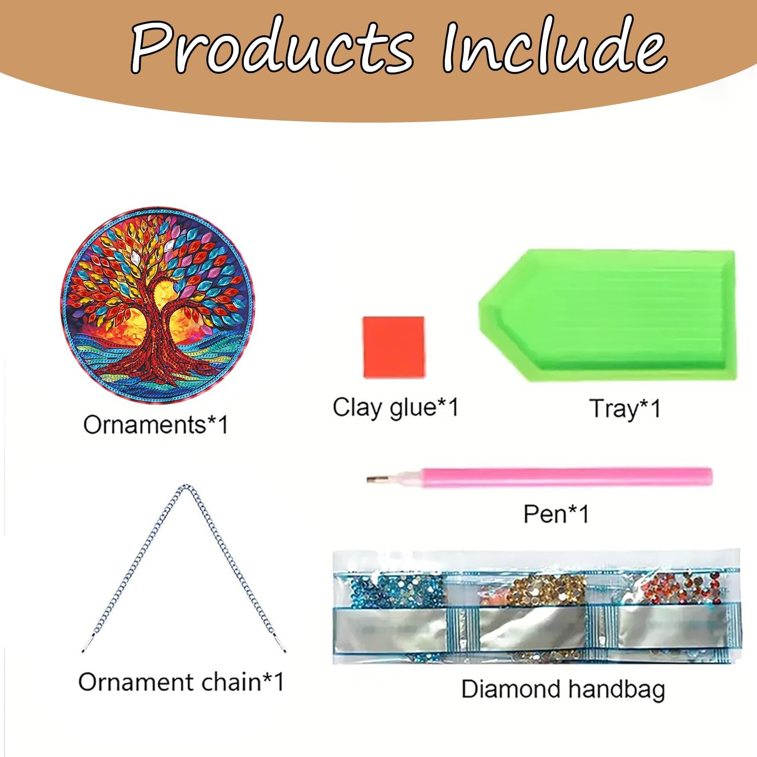 The Tree of Life Hanging Diamond Art Kits for Adults Pendant Suncatcher,Special Shaped Crystal DIY Pearl Diamond Painting Kit,Gift for Mother The Four Seasons Window Wreath Decor 7.6 x 7.6 Inch image 3
