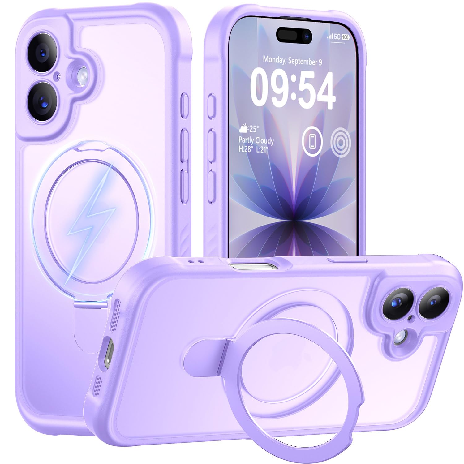 MOCCA Magnetic for iPhone 17 Case with Stand,Light Purple