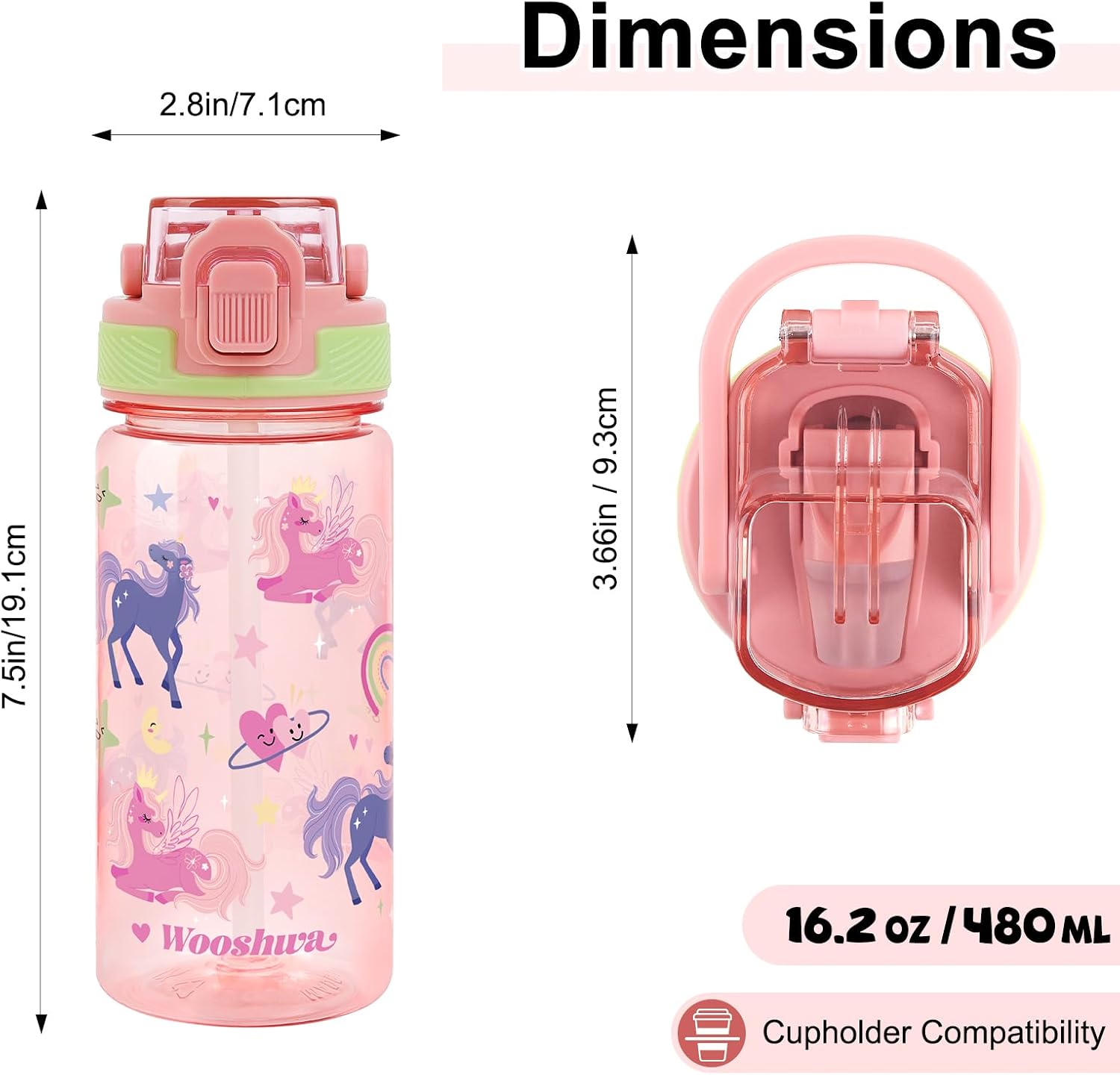 Kids Water Bottle School 16 Oz