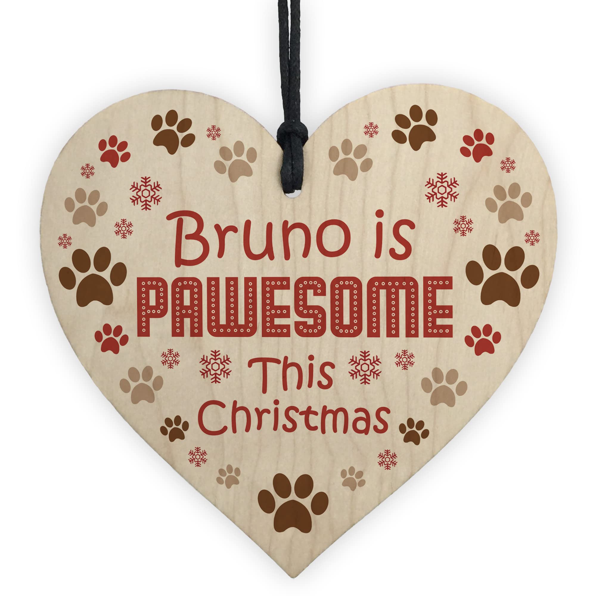Red Ocean Personalised PAWESOME Dog Christmas Bauble Gift For Dog Lover Novelty Tree Decoration Bauble Gifts