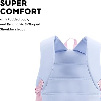 J World Oz Middle School Backpack for Kids. Cute Laptop Bookbag for Girls Boys, Baby Blue
