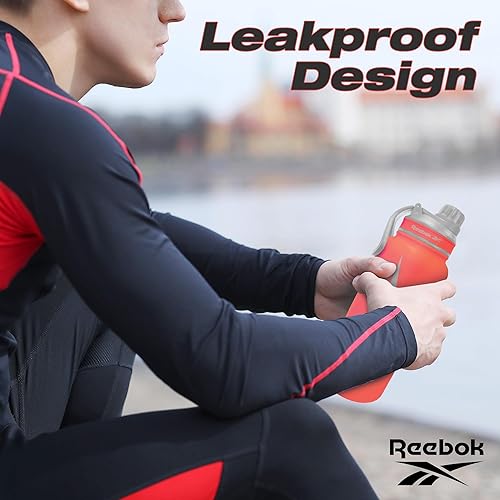 Miniatura 5 de Reebok Botella de agua de acero inoxidable con diseño atlético, botella de agua aislada de 40 onzas con tapa para beber, botella de agua deportiva