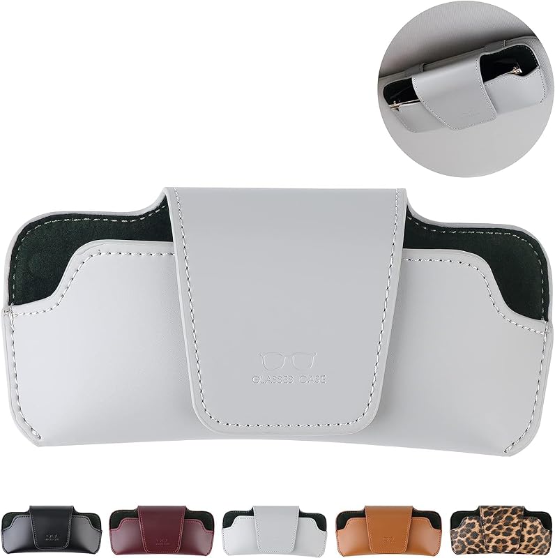 Porta-Óculos para Para-Sol Automotivo URIZZD em Material Tipo Couro Cinza YJH08