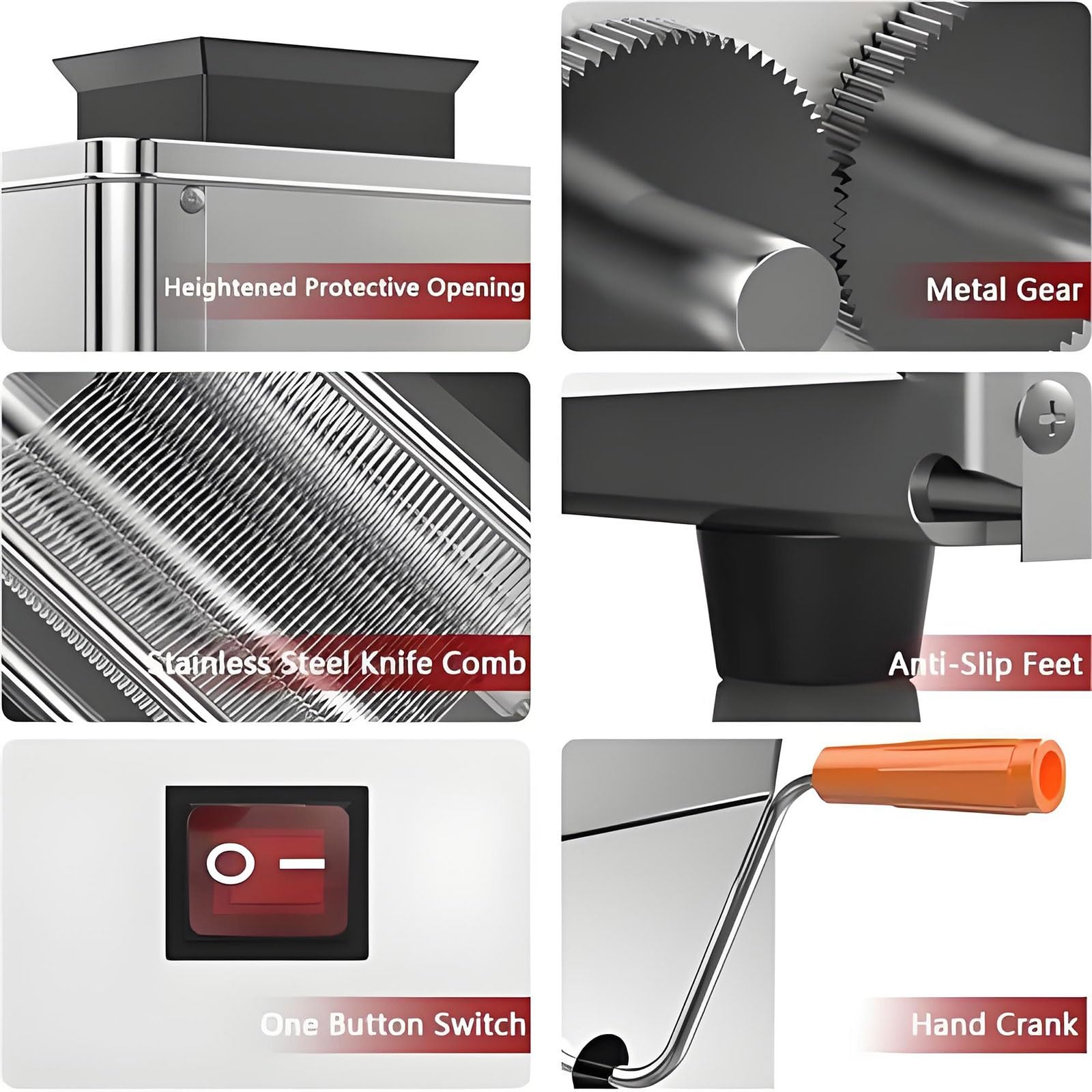 Affettatrice Elettrica Per Carne 850W Spessore Della Lama Di 2.5-21mm Facoltativo Affettatrice Elettrica Per Carne In Acciaio Inossidabile 330Lb/H Per Uso Commerciale Familiare(21MM)