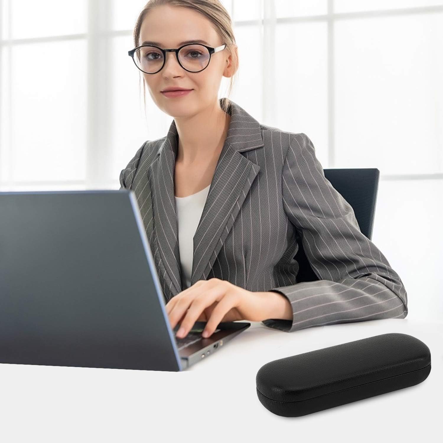 Vista 7 de MoKo Hard Glasses Case Sunglasses Case Eyeglass Case