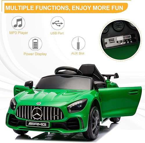 Miniatura 3 de Winado 12V Auto eléctrico para niños, con licencia de Mercedes Benz AMG GTR, con batería, control remoto para padres, asiento más ancho, luces LED,