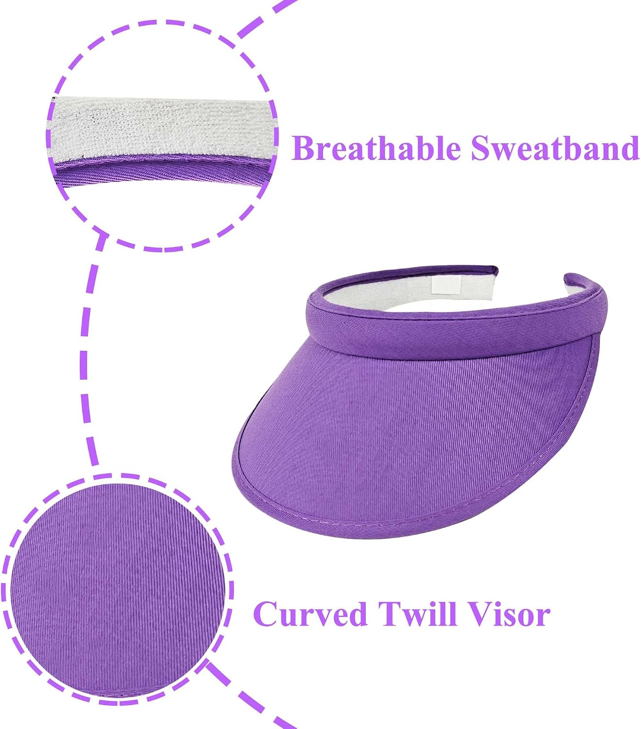 Cotton Visor Hat Women Men Clip-on Visors Hats Adjustable Outdoor Sports Golf Beach Wide Brim Sun Cap