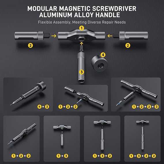 74 in 1 Magnetic Ratchet Screwdriver Set with Detachable T Handle
