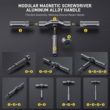 74 in 1 Magnetic Ratchet Screwdriver Set with Detachable T Handle