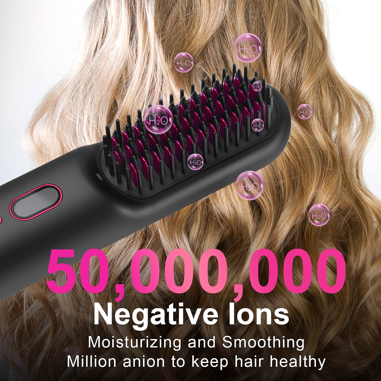 Amazon | コードレスヘアストレートブラシ、ポータブルマイナスイオン
