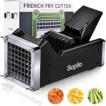 French Fry Cutter, Sopito Effortless Home Use Potato Cutter with 1/2-Inch Blade Great for Potatoes Carrots Cucumbers