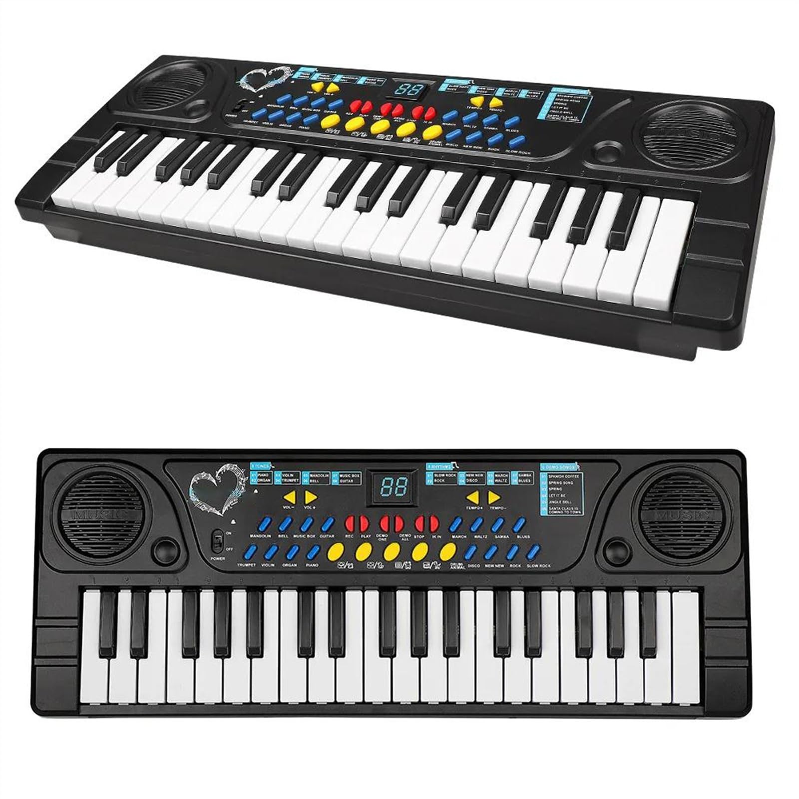 Wielofunkcyjne 37 Klawiszy Pianino Elektroniczne Przenośna Klawiatura Elektroniczna Dla Studentów Przenośne Keyboardy Pianino (Color : 01)