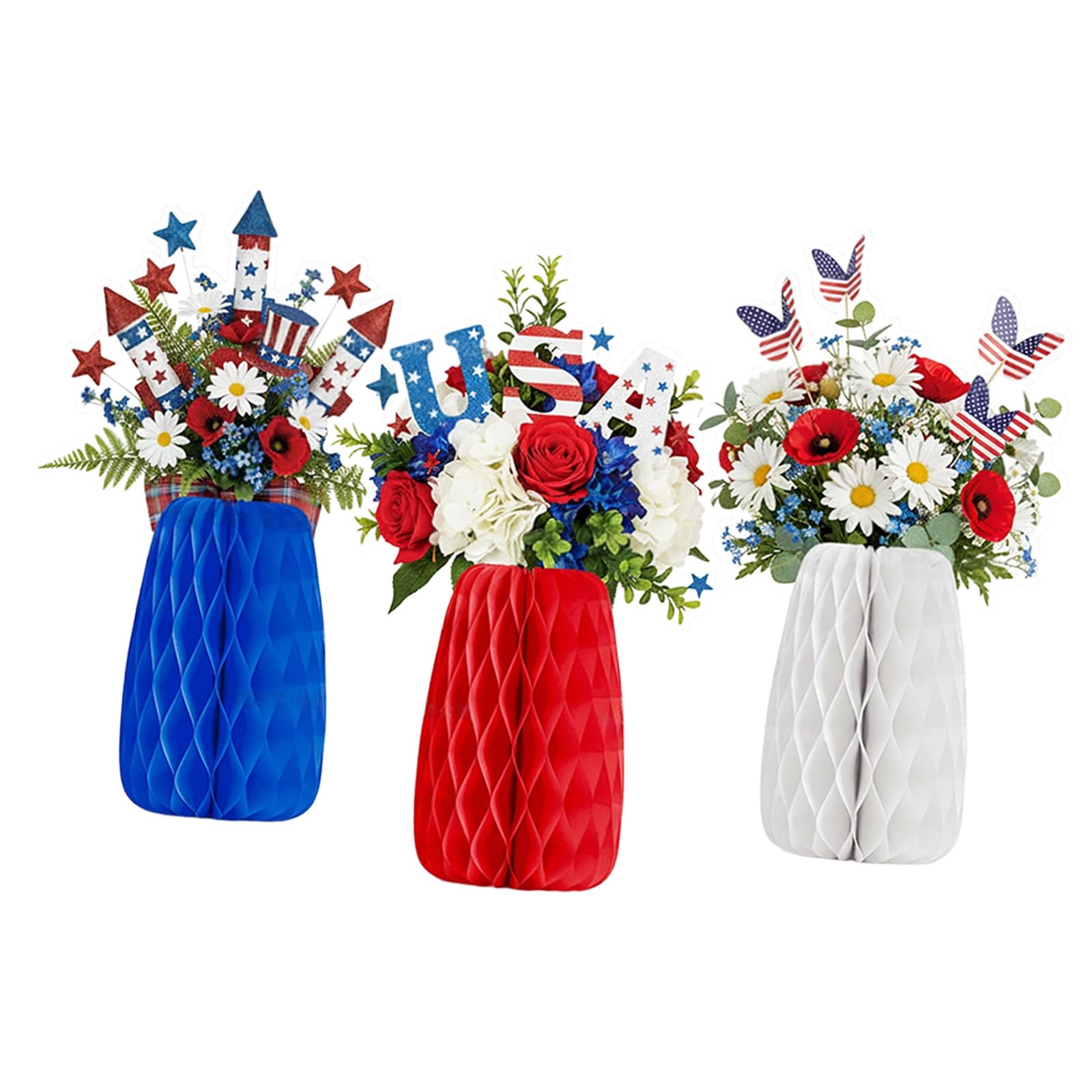 Kaeltsyn Patriotic Independence Day Honeys Comb Decorations for Party Supplies Indoor Outdoor Independence Day Decorations Nationalistic Home Deck