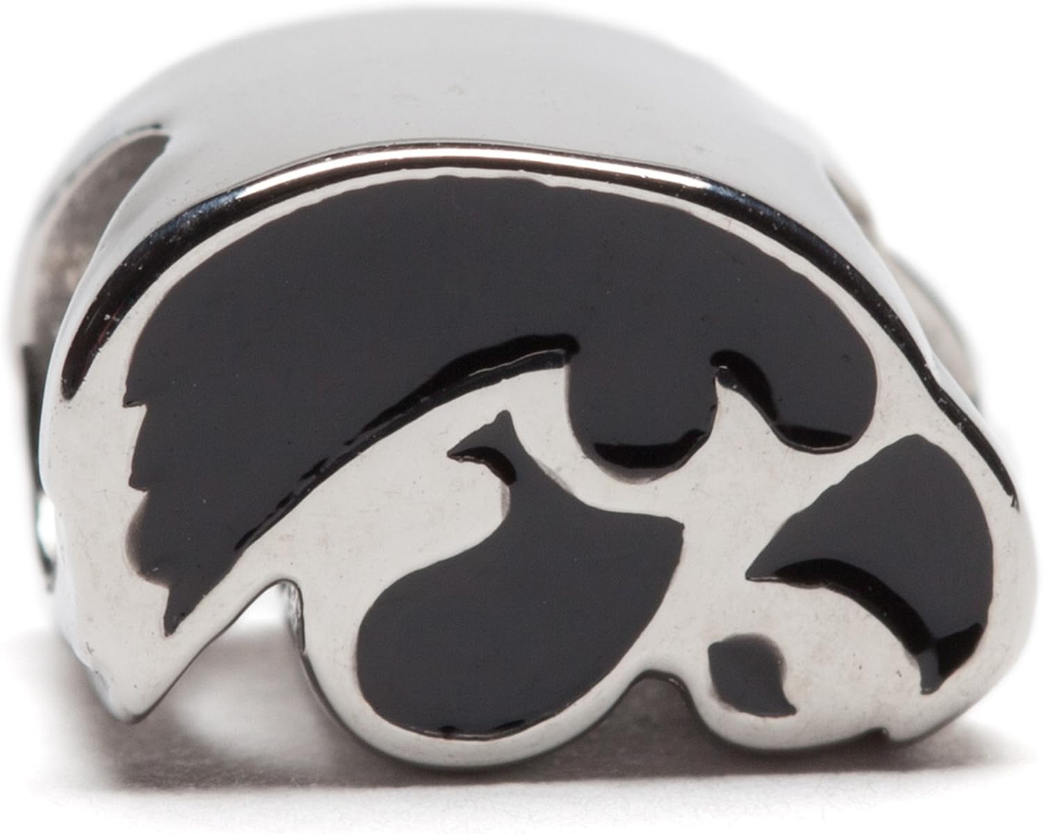 Stone Armory Iowa Hawkeye Charm for Charm Bracelets - Black Hawkeye Bead for Bracelets - Hypoallergenic Stainless Steel Charms - Iowa Hawkeye Jewelry