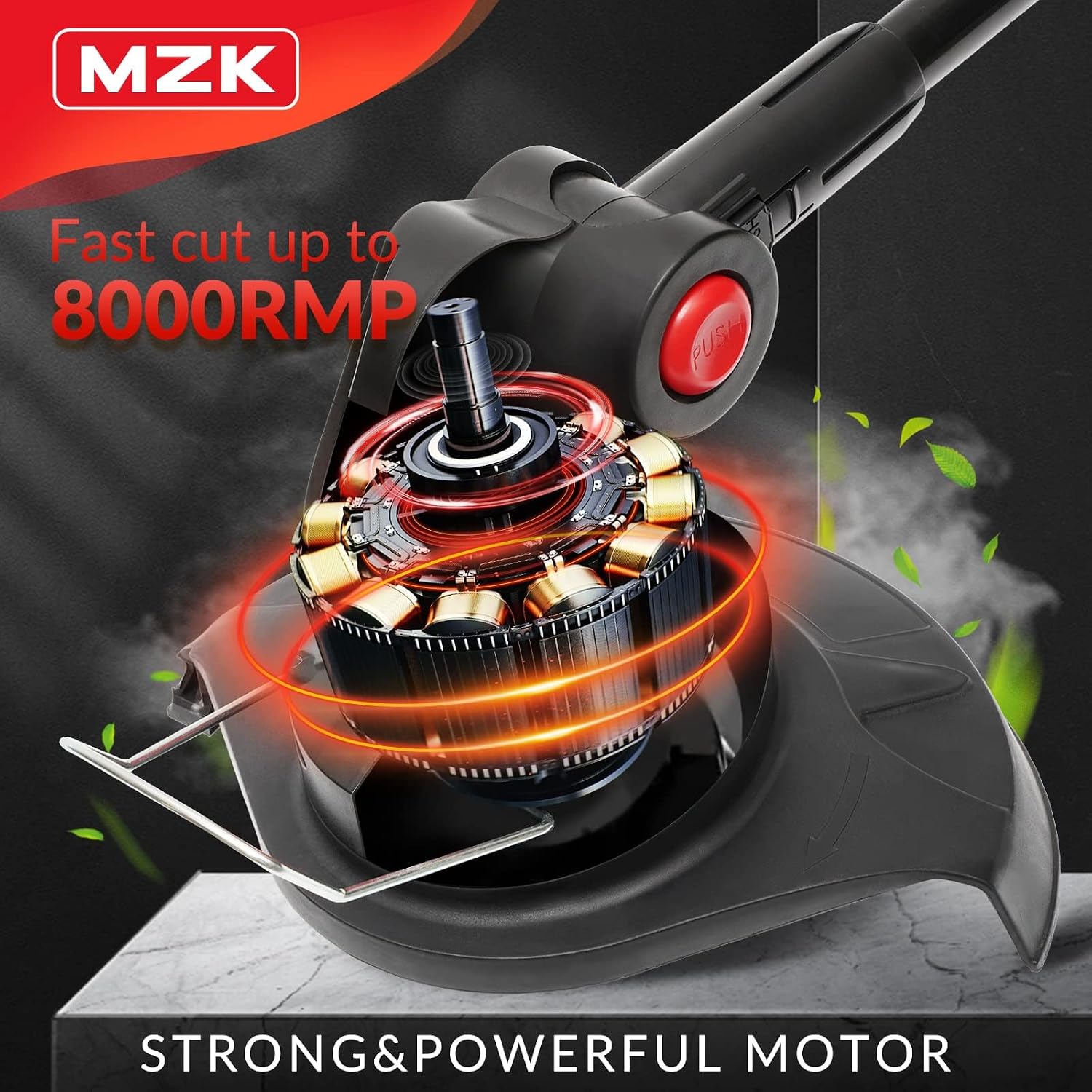 MZK String Trimmer cutting grass