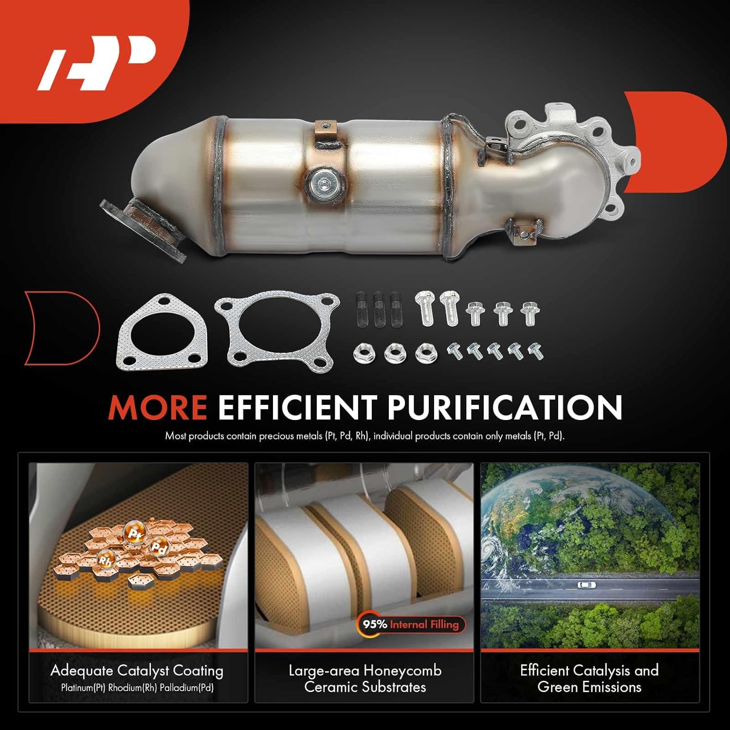 A-Premium Front Catalytic Converter with Gasket Kit Direct-Fit Compatible with Honda Accord 2018 2019 2020 2021 2022, 1.5L, E.P.A. Compliant