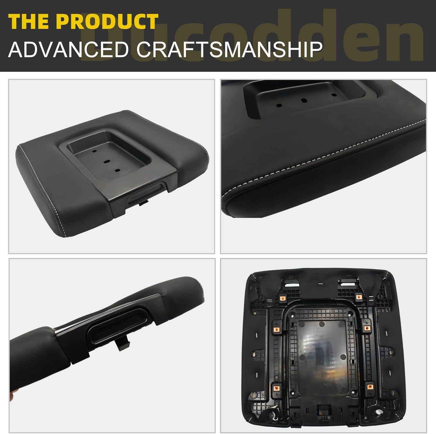 Front Seat Center Console Armrest Cover Compatible with 2014-2019 Chevrolet Chevy Silverado Suburban Tahoe GMC Sierra Yukon XL,2015-2020 Cadillac Escalade ESV, Leather Anti-Slip Armrest Lid #22881398