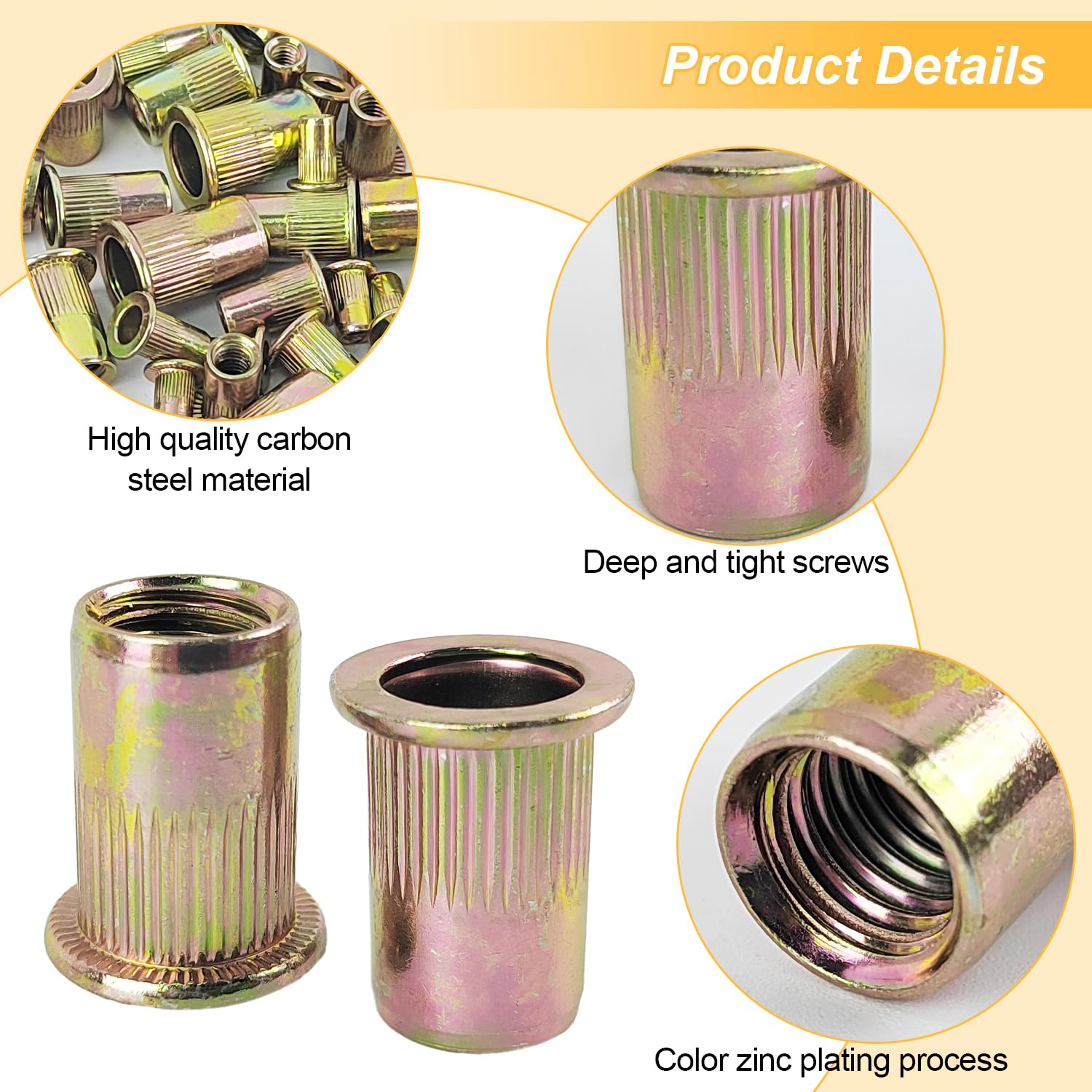 Kit Dadi Per Rivetti 300 Pezzi - M3/M4/M5/M6/M8/M10 - Inserti Filettati Con Scatola - Foto 7