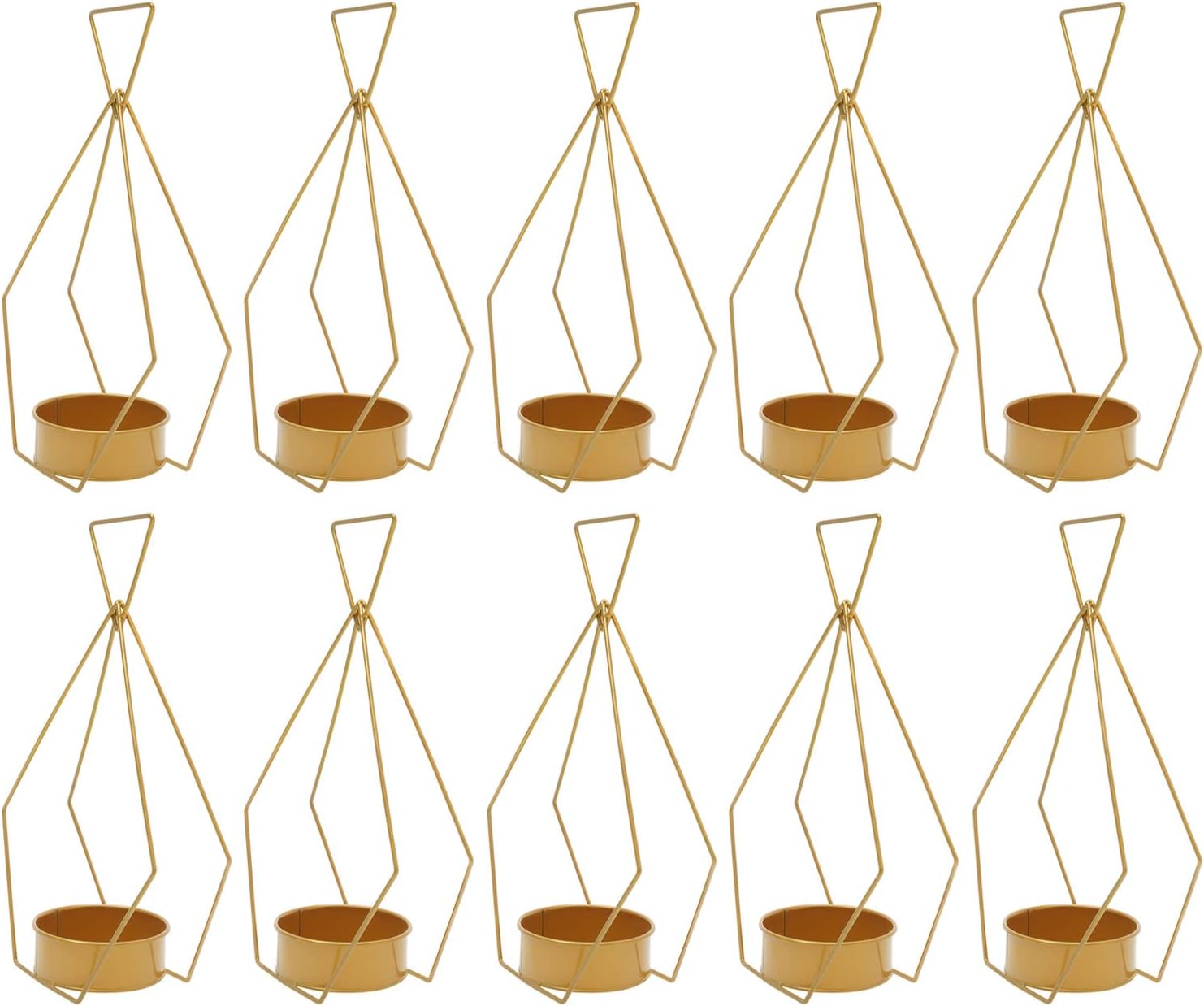 10Pcs Gold Vases Centerpieces, Geometric Centerpiece Wedding Elegant Trumpet Metal Flower Stand for Weddings Party Table Decoration