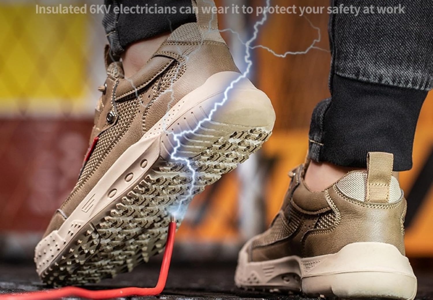 Breathable Summer Steel Toe Safety Shoes for Men & Women, Lightweight Breathable Puncture-Proof Anti-Smash Work Sneakers for Construction