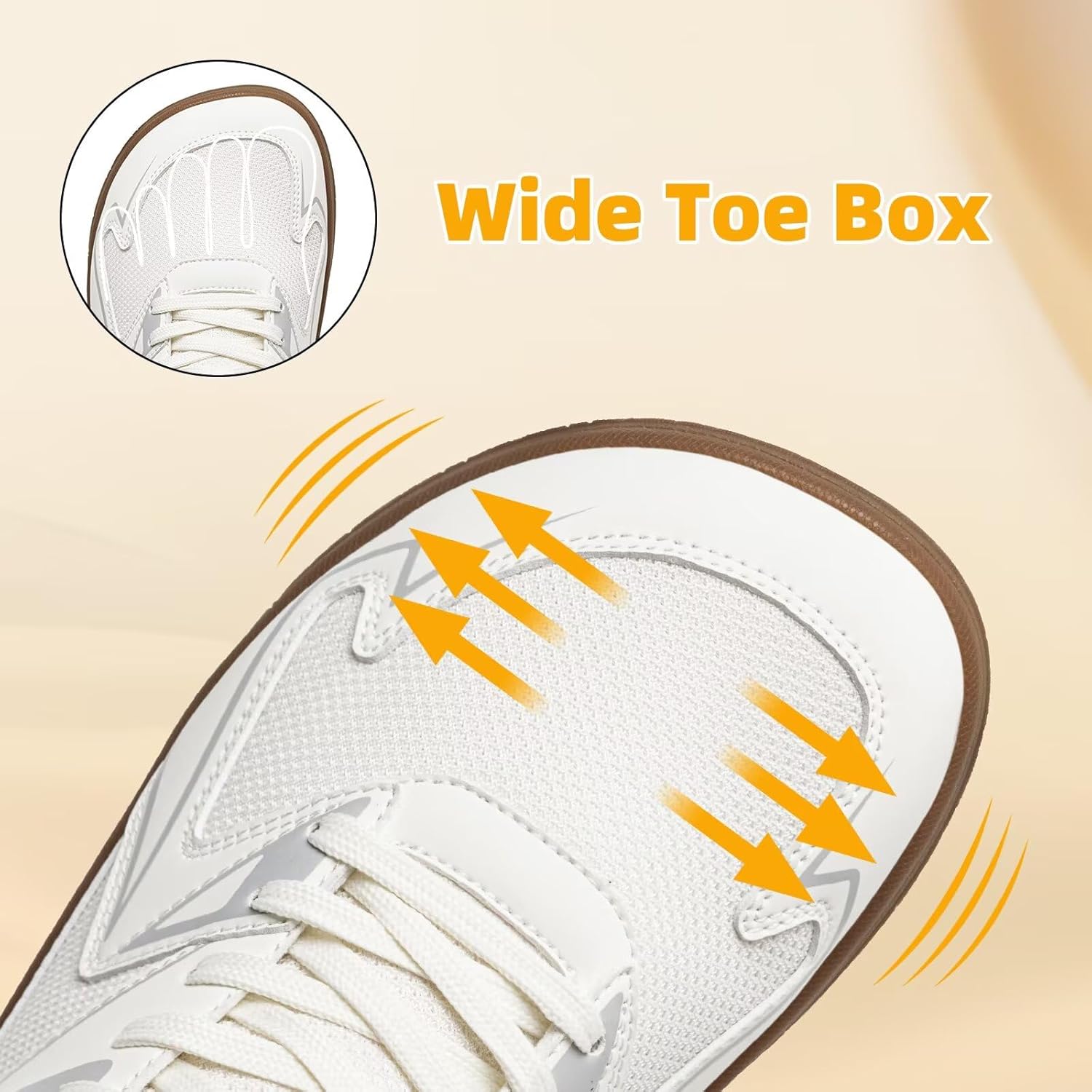 HOBIBEAR Unisex Wide Toe Barefoot Shoes Minimalist Sneakers for Men Women Lace-up Walking Shoes - Image 5