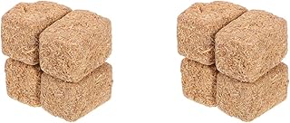 DOITOOL 8 Pcs Mini Hay Bales for Decoration, Fake Haystacks 1.1 x 0.7 Inches Mini Straw Bales for Crafts Miniature Garden Dollhouse Chirstmas Table Fall Decoration