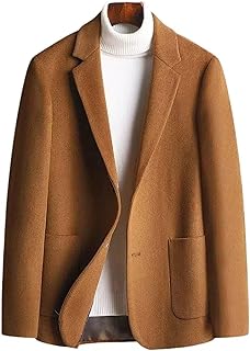 [GL SUIT] メンズウールコートウールジャケット秋冬ビジネスブレザーシングルブレストクラシックノッチラペルレギュラーフィット防風アウター