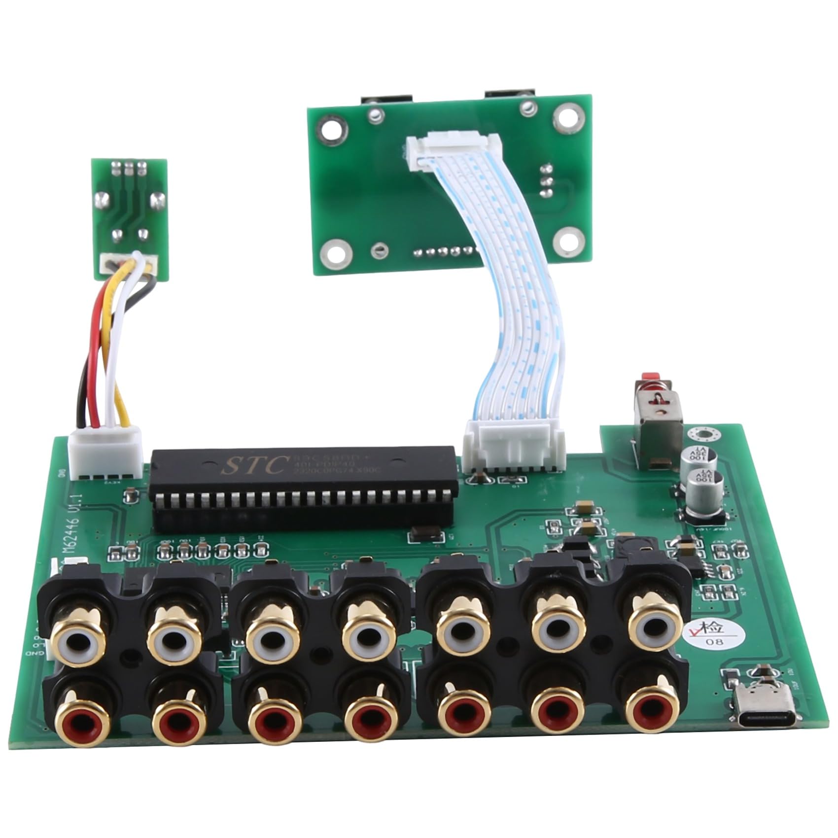DLHiFi F11 M62446 Preamplificador 5.1 6 Canales Control Remoto Totalmente Independiente Pantalla OLED para Amplificador HiFi