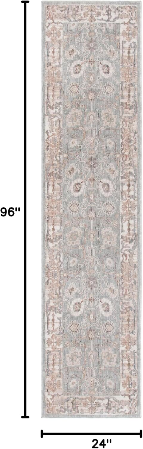 SAFAVIEH Harlow Collection Runner Rug - 2' x 8', Ivory Grey & Sage, Modern Design, Non-Shedding & Easy Care, Slip Resistant, Ideal for High Traffic Areas in Living Room, Bedroom, Dining (HAR104A-28)