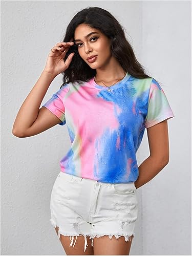 Miniatura 5 de Verdusa - Camiseta de manga corta para mujer teñido anudado