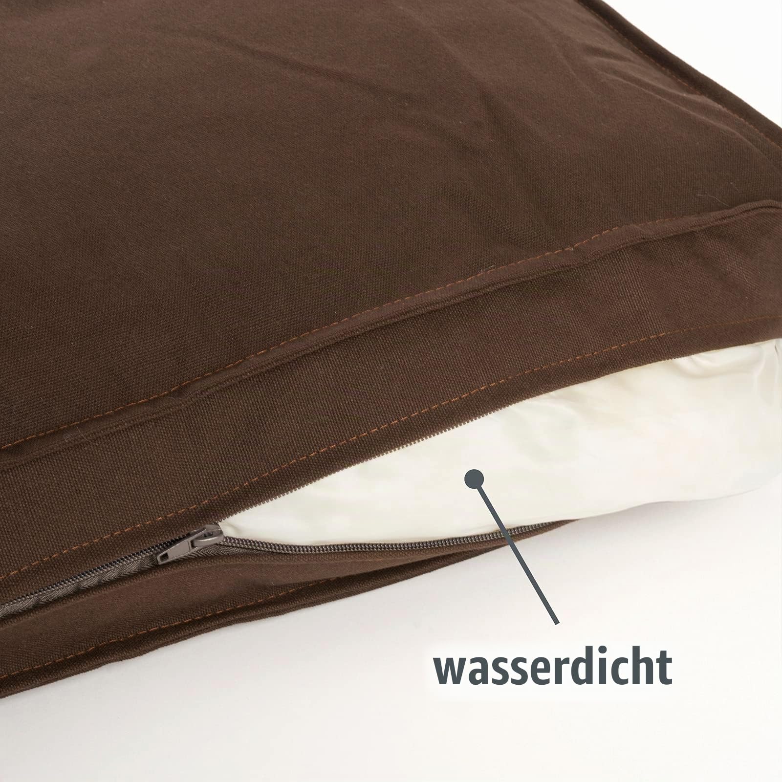 JAMAXX® Premium Hundekissen Hundematte Canvas Waschbar Orthopädisches Hundebett weich Memory Foam Visco-elastische Füllung, mittelgroße Hunde, Vintage Canvas Stoff, Matratze PDB1007 M 90x70 Sofa braun