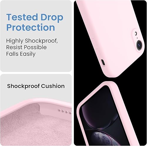 Miniatura 5 de FireNova Funda para iPhone XR, silicona mejorada bordes cuadrados y protección de cámara funda para teléfono con forro de microfibra suave