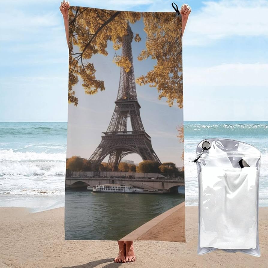 Amazon.com: ZhongGuo Microfiber Tower-Paris Printed Beach