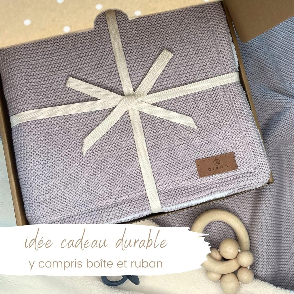 DIKOS Couverture d'hiver de qualité supérieure pour bébé - Couverture d'hiver douce pour nouveau-né, garçons et filles - En coton bio et polaire chaude (Oeko-TEX 100) - Élégante couverture de