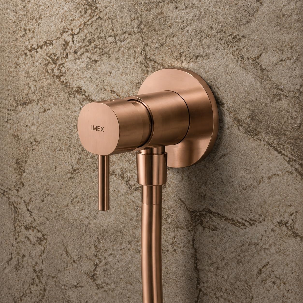 Ducha Higiénica para WC Empotrada con Grifo Monomando y Flexo | Bidet WC de Pared con Agua Fría y Caliente | Grifería Baño Moderna IMEX Toscana