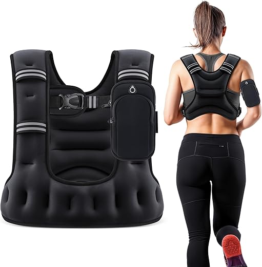 ZELUS Weighted Vest for Women Men, 6/8/12/16/20lb Weight Vest with Arm Pouch...